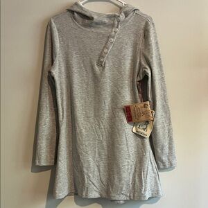 Stylish Gray Button-Up Women's Tunic